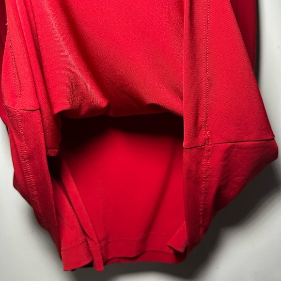 Ralph Lauren LRL Scarlet Red Cowl Neck Rusching Classy Knee Length Dress Size 6 - Picture 6 of 13